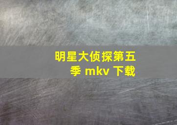 明星大侦探第五季 mkv 下载